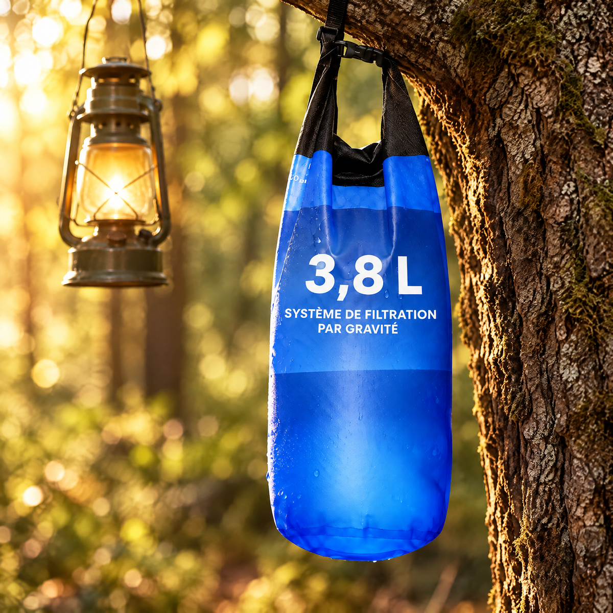 Poche AQUA-GS1 suspendue à un arbre